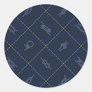 Sticker Rond Motif de noeud de corde marine