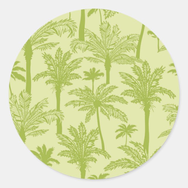 Sticker Rond Motif de palmiers verts (Devant)