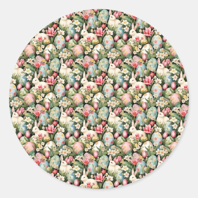 Sticker Rond Motif de Pâques de Soiree (Devant)