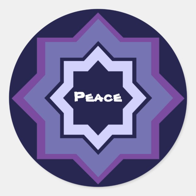 Sticker Rond Motif de Peace Star (Devant)