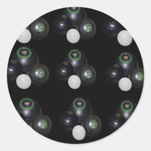 Sticker Rond Motif De Pelouse Noir Et Blanc,