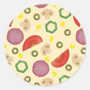 Sticker Rond Motif de pizza 2