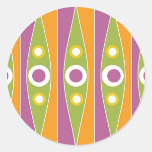 Sticker Rond Motif de pois coloré moderne
