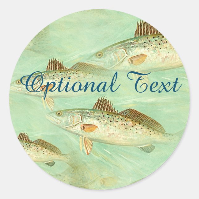 Sticker Rond Motif de poisson basse (Devant)