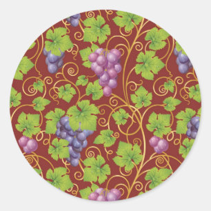 Sticker Rond Motif de raisins