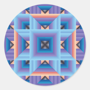 Sticker Rond Motif de surface composée 3 en bleu et violet