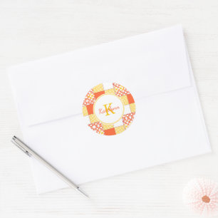 Sticker Rond Motif de surfaces composées d'automne