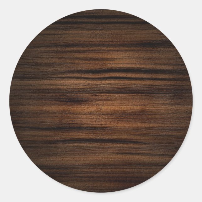 Sticker Rond Motif de texture en bois Brown foncé (Devant)