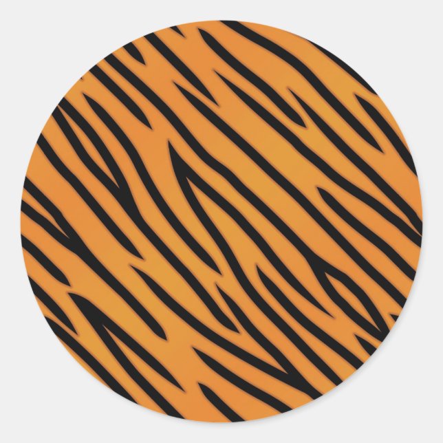 Sticker Rond Motif de Tiger Stripe (Devant)