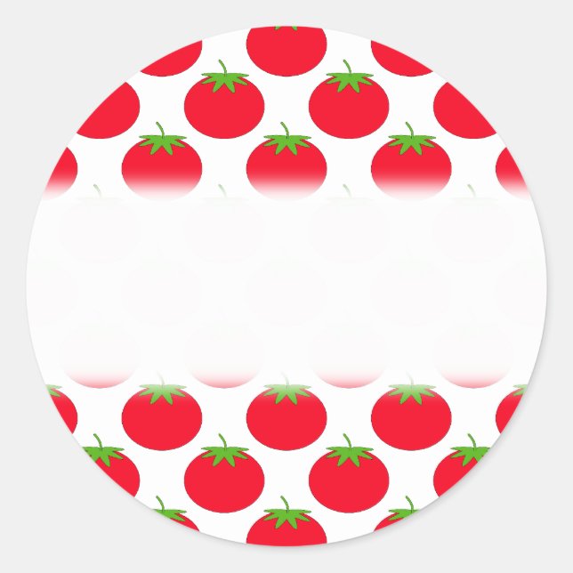 Sticker Rond Motif de tomate rouge. (Devant)