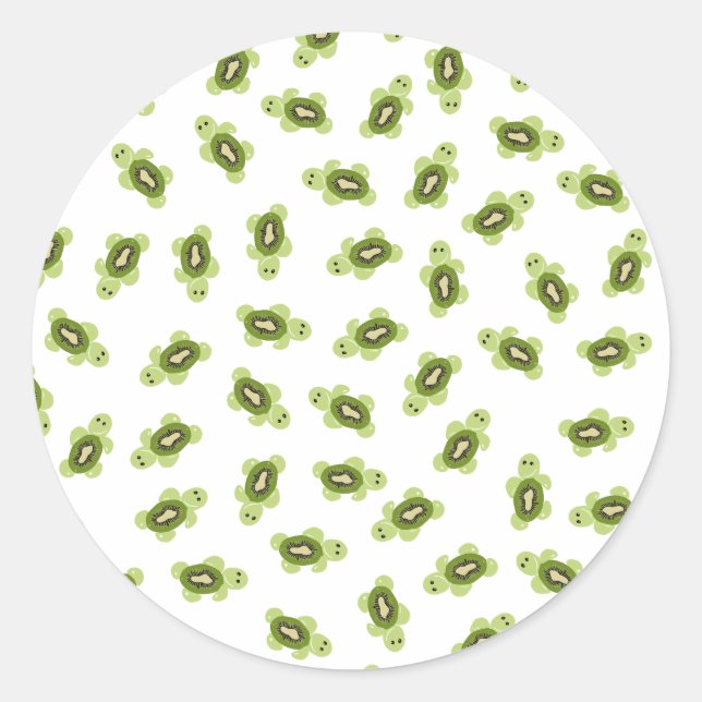 Sticker Rond Motif de tortue mignonne (Devant)