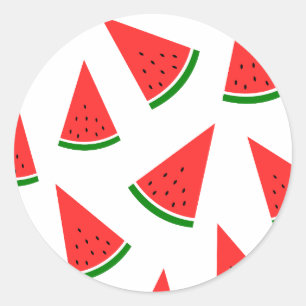 Sticker Rond Motif de tranche de pastèque sucrée