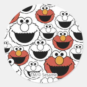 Sticker Rond Motif de visage pop couleur Elmo