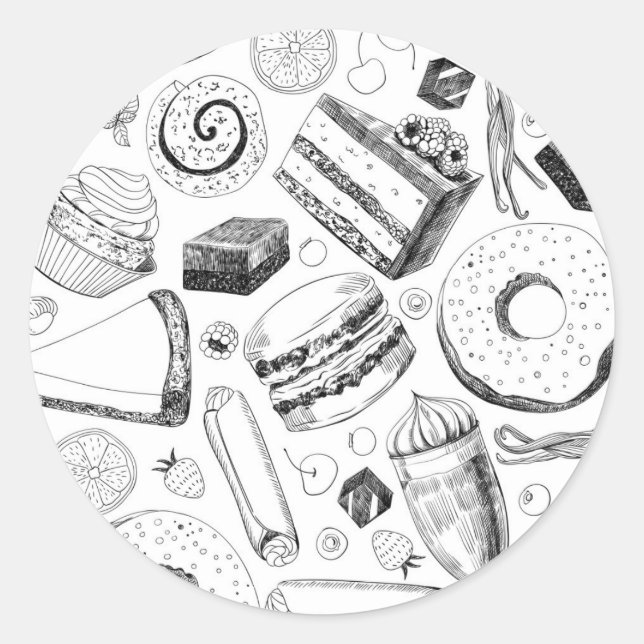 Sticker Rond Motif délicieux (Devant)