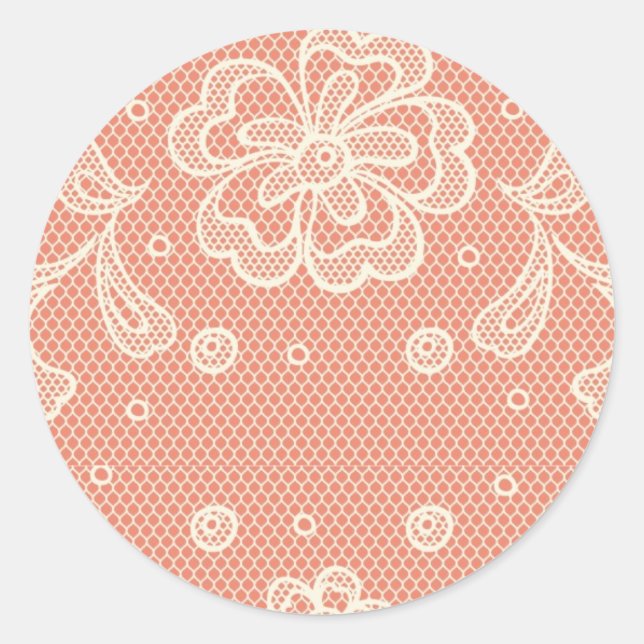 Sticker Rond Motif dentelle, fleur vintage 4 (Devant)