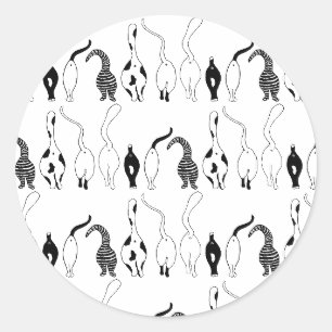 Sticker Rond Motif des boutons de chat