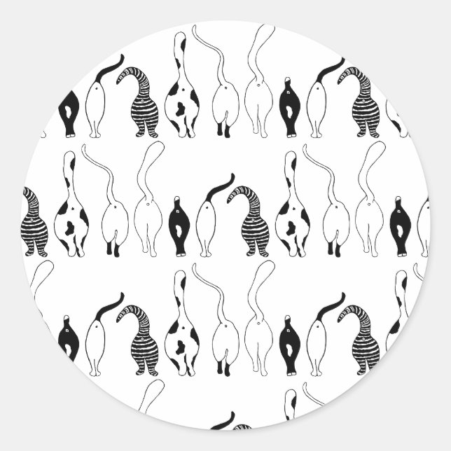 Sticker Rond Motif des boutons de chat (Devant)