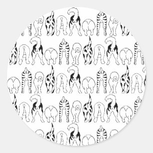 Sticker Rond Motif des boutons de chien