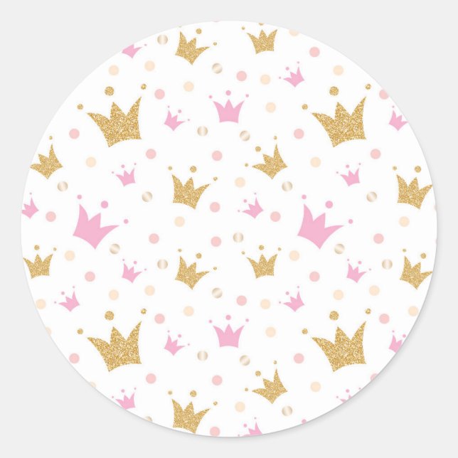 Sticker Rond Motif des Couronnes d'or (Devant)