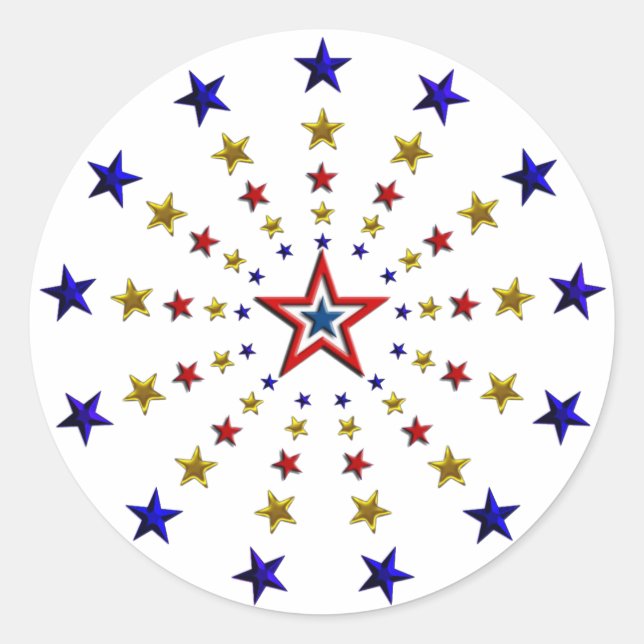Sticker Rond Motif des étoiles patriotiques (Devant)
