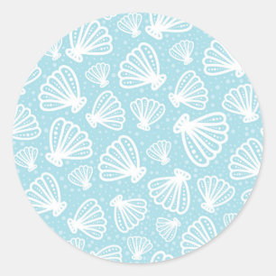 Sticker Rond Motif d'été Shell