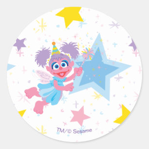 Sticker Rond Motif d'étoile de fête d'Abby Cadabby