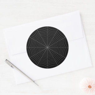 Sticker Rond Motif d'Halloween gris noir