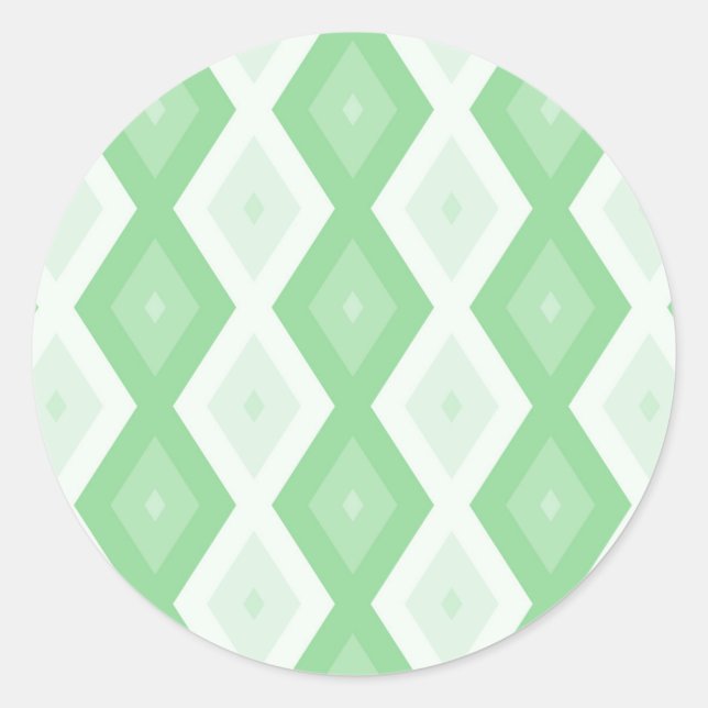 Sticker Rond Motif diamant vert pomme (Devant)