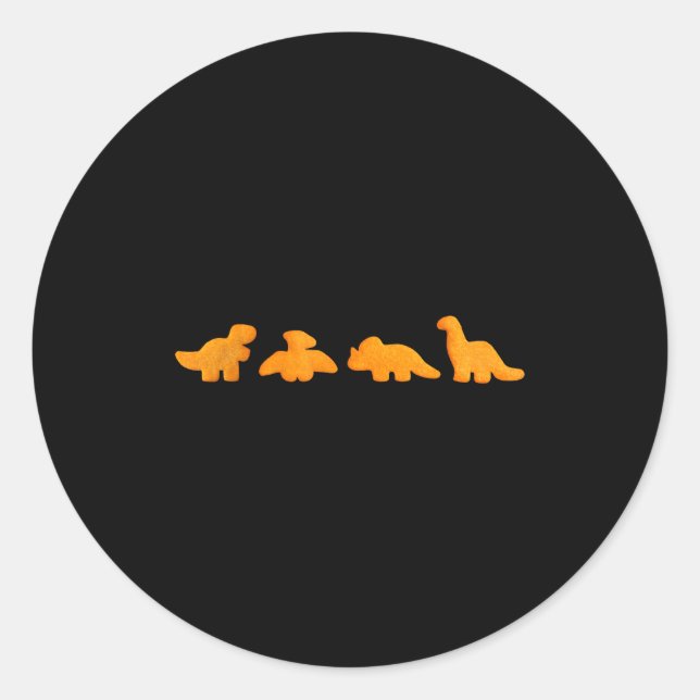 Sticker Rond Motif Dinosaure Nuggets de Poulet _ Di Réaliste Dr (Devant)