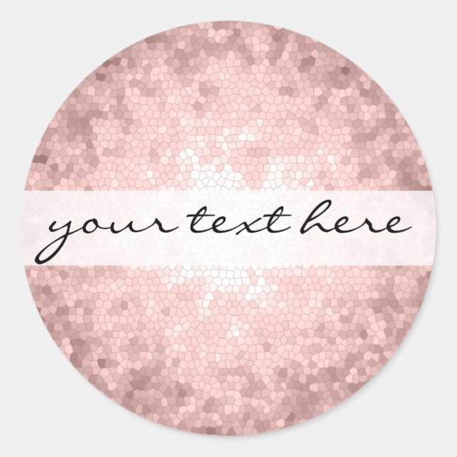 Sticker Rond motif d'or rose élégant (Devant)