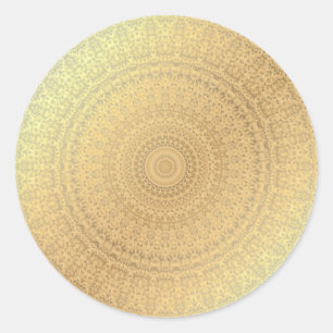 Sticker Rond Motif doré moderne Modèle blanc brillant Élégant
