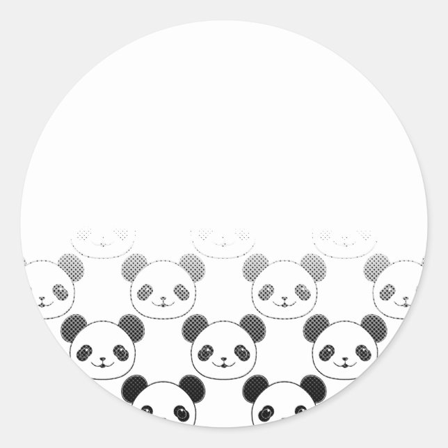 Sticker Rond Motif d'ours de panda dégradé (Devant)