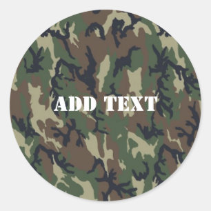 Sticker Rond Motif du camouflage vert militaire