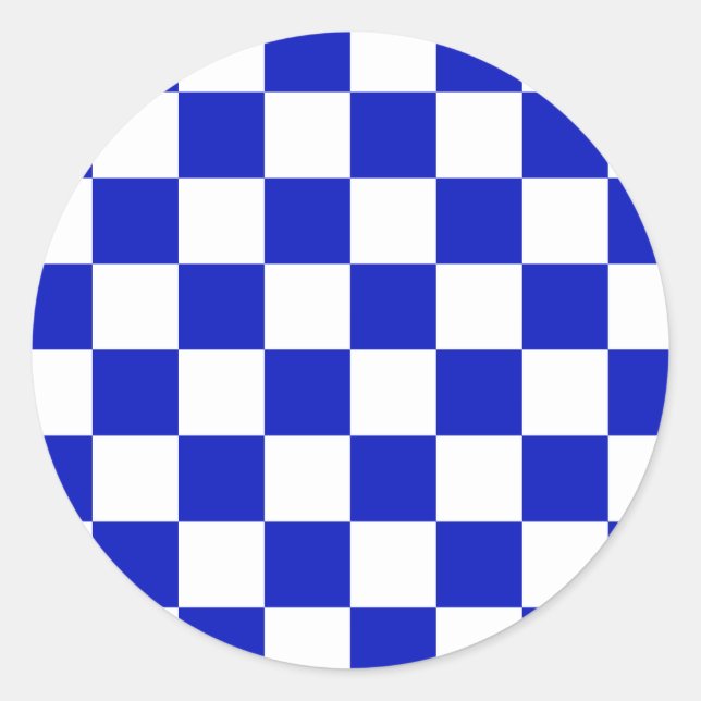 Sticker Rond Motif du tableau de contrôle bleu et blanc royal (Devant)