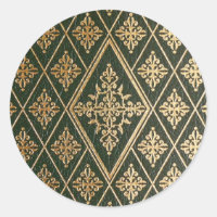 Motif en cuir vert en or incorporé
