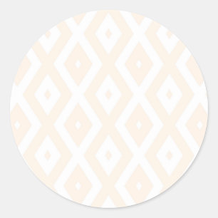 Sticker Rond Motif en diamant beige et blanc