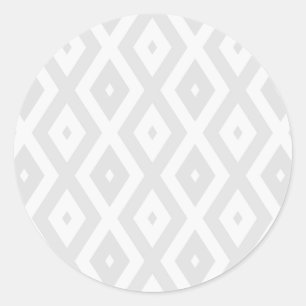 Sticker Rond Motif en diamant gris clair et blanc