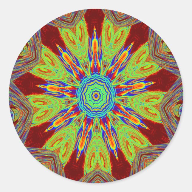 Sticker Rond Motif ethnique d'Asie africaine (Devant)