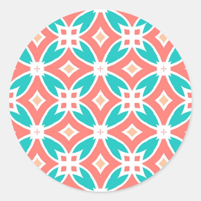 Sticker Rond Motif ethnique multicolore (Devant)