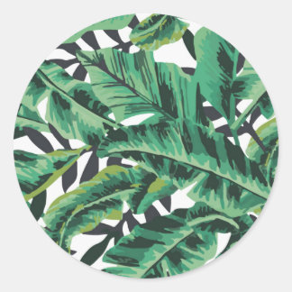 Sticker Rond Motif fascinant tropical de feuille de banane