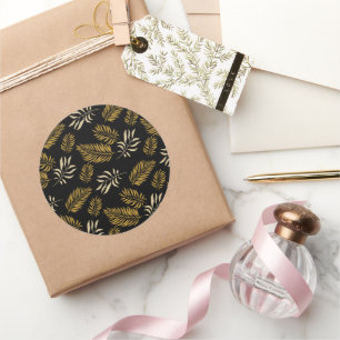 Sticker Rond Motif feuille 16