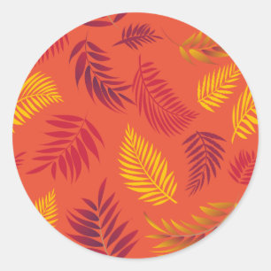 Sticker Rond Motif Feuille tropical 18