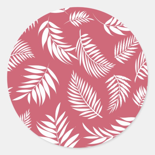 Sticker Rond Motif Feuille tropical 8 (Devant)