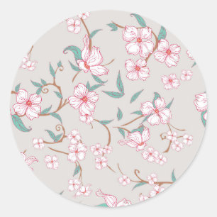 Sticker Rond Motif Fleurs déplaisantes