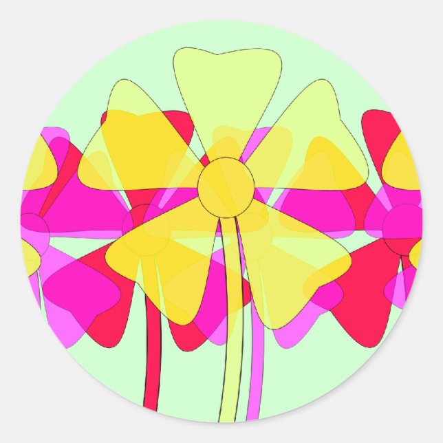Sticker Rond Motif floral (Devant)