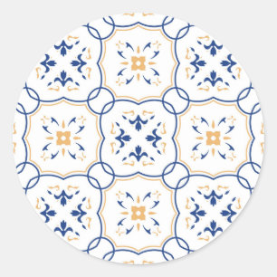 Sticker Rond Motif floral