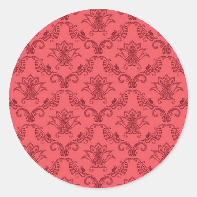 Sticker Rond Motif floral damassé (Devant)
