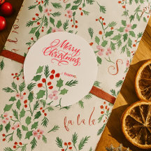 Motif floral de Noël moderne rouge et vert