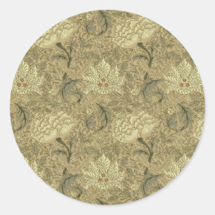 Sticker Rond Motif floral William Morris Windrush : Vintage