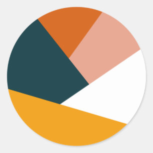 Sticker Rond Motif géométrique abstrait moderne de bloc de